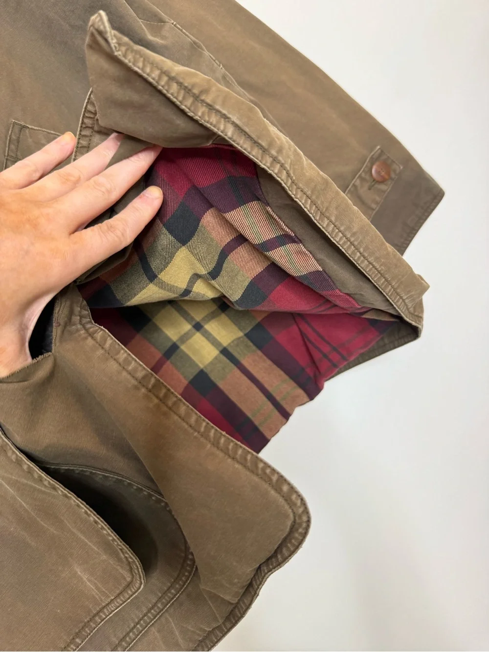 90s vintage J Crew Chore Jacket Work Wear Flannel Lined Cotton Heritage Utility